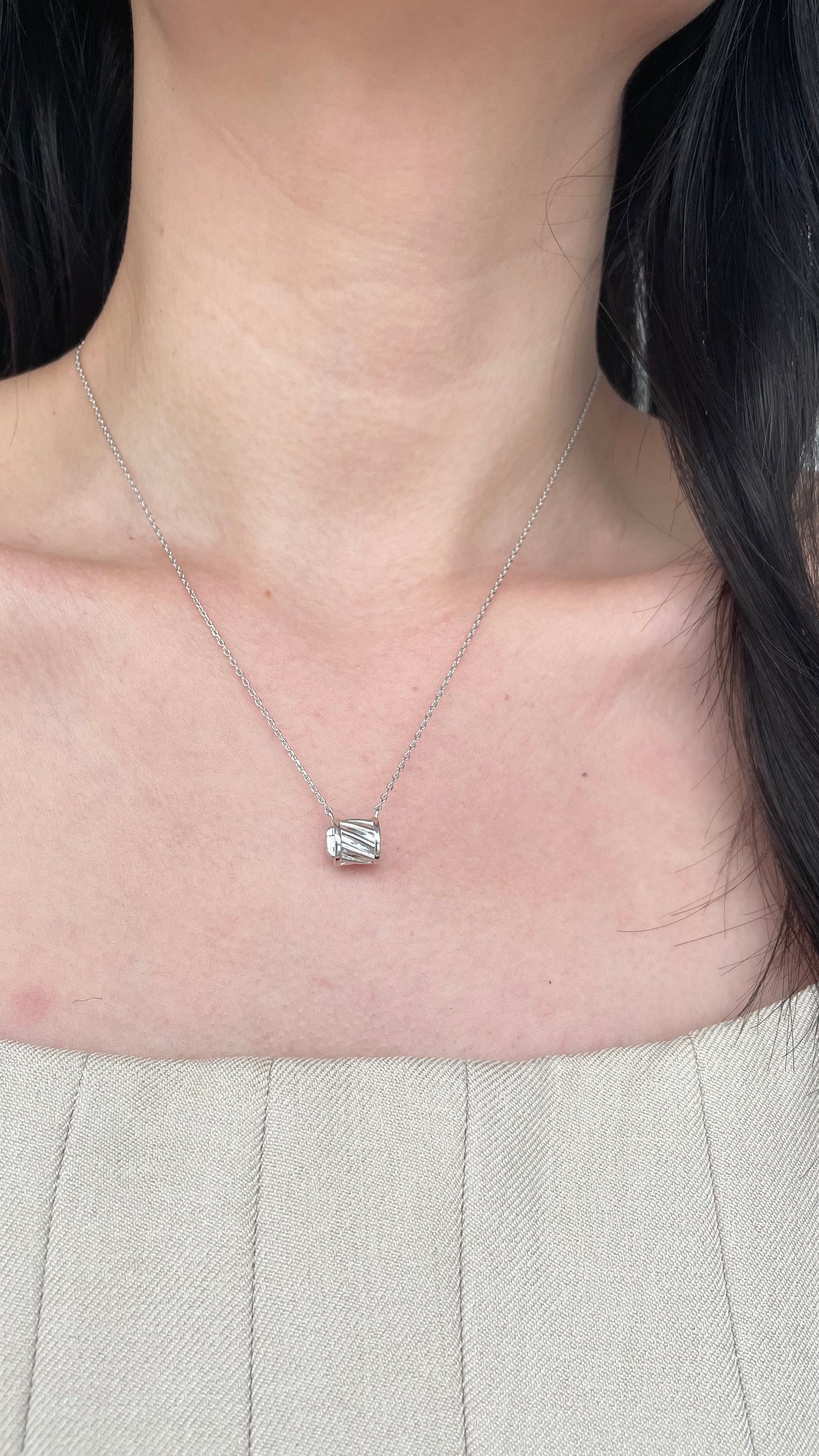 Barrel Locket in Sterling Silver
