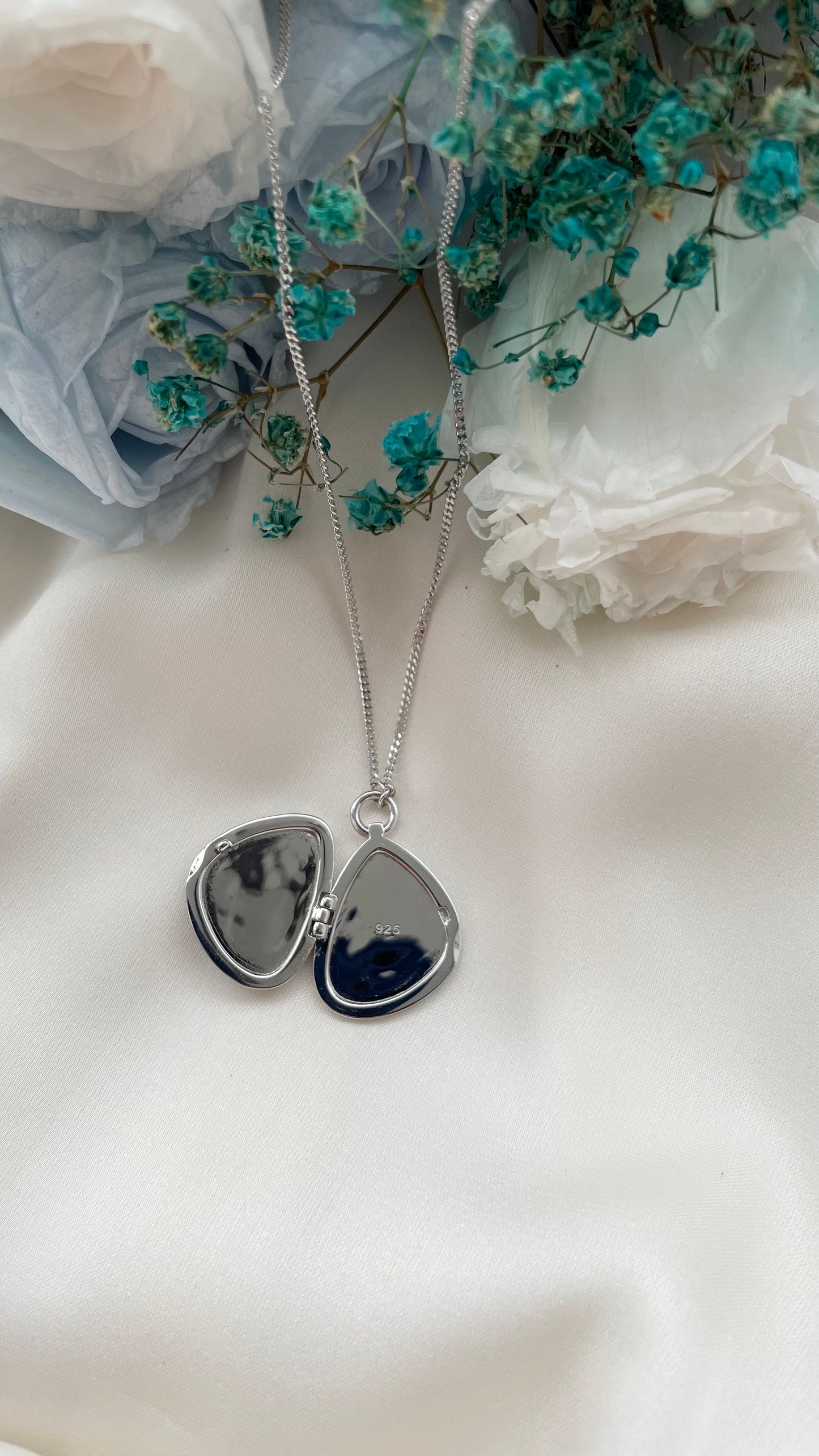 (Backorder) Aquamarine Statement Locket in Sterling Silver