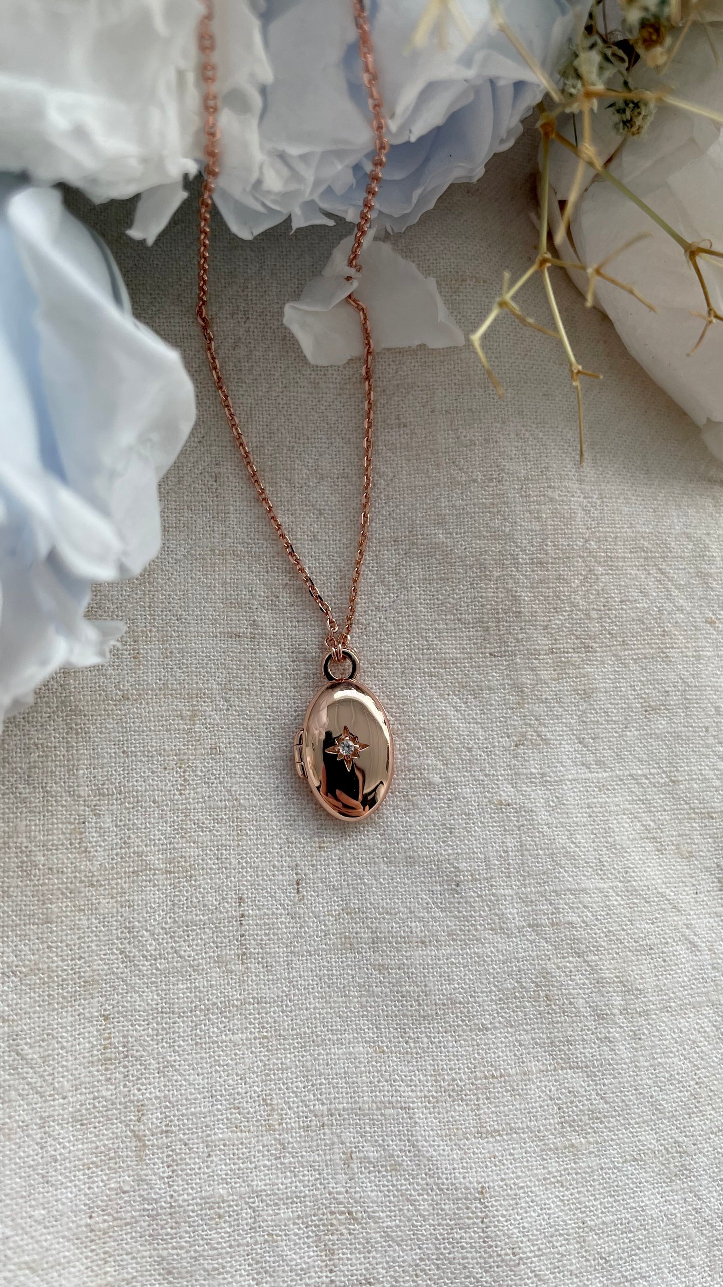 Celestial Locket in Rose Gold Vermeil