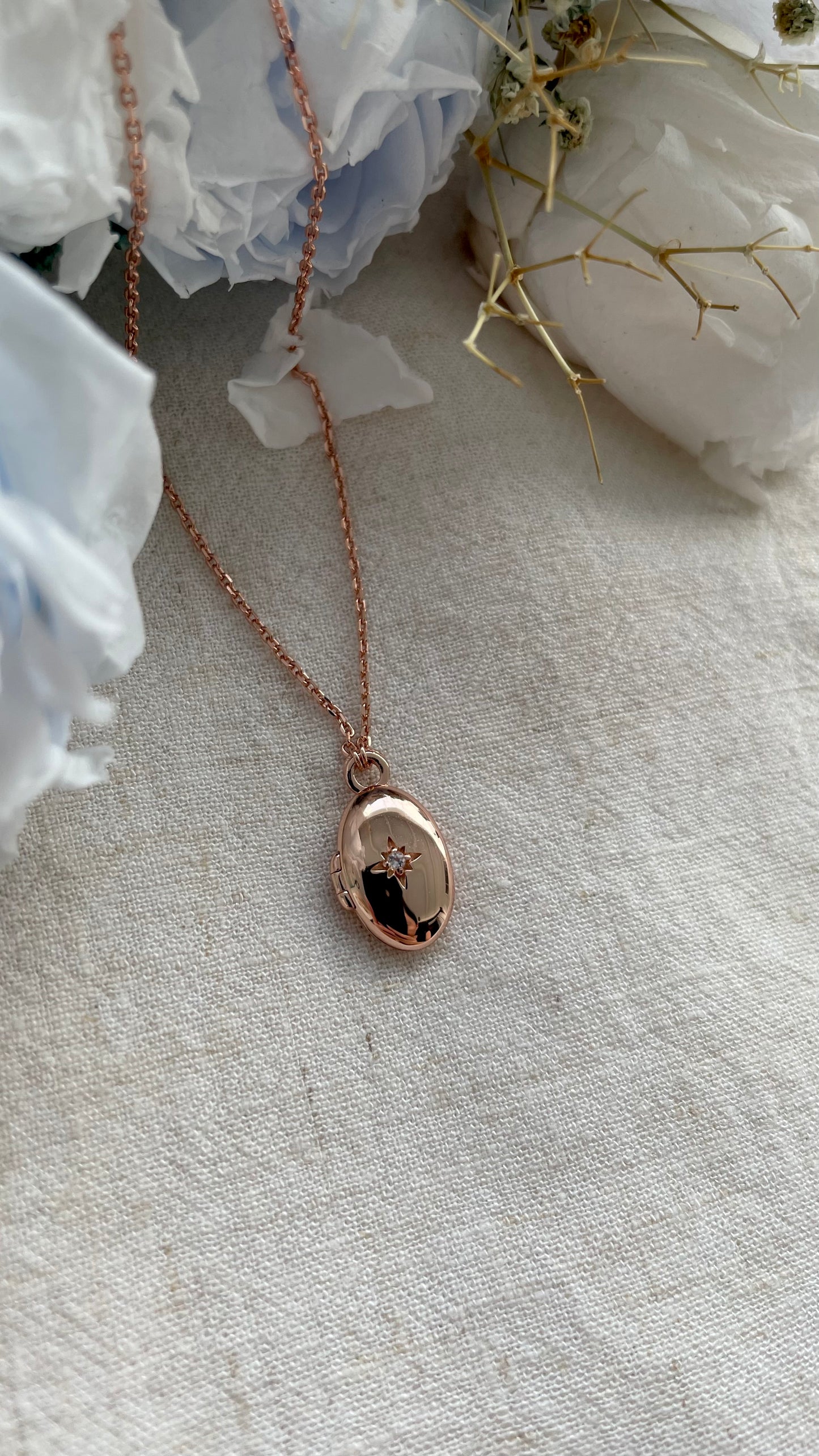 Celestial Locket in Rose Gold Vermeil