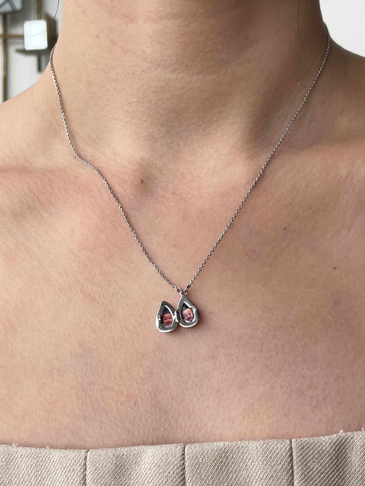Teardrop Locket in Sterling Silver