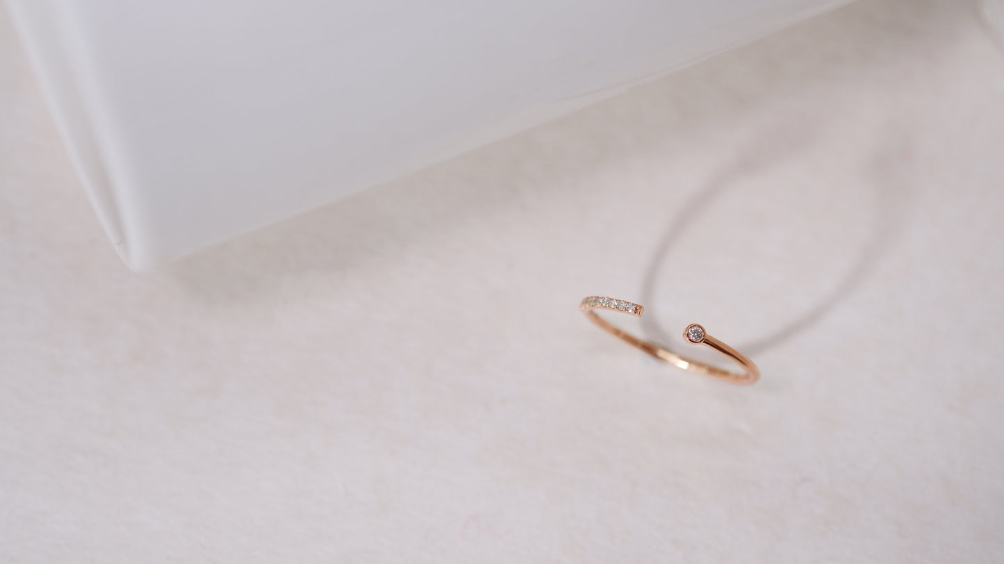 (Instock) 18K Open Wrap Pave Diamond Ring