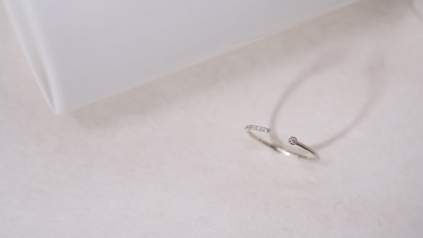 (Instock) 18K Open Wrap Pave Diamond Ring