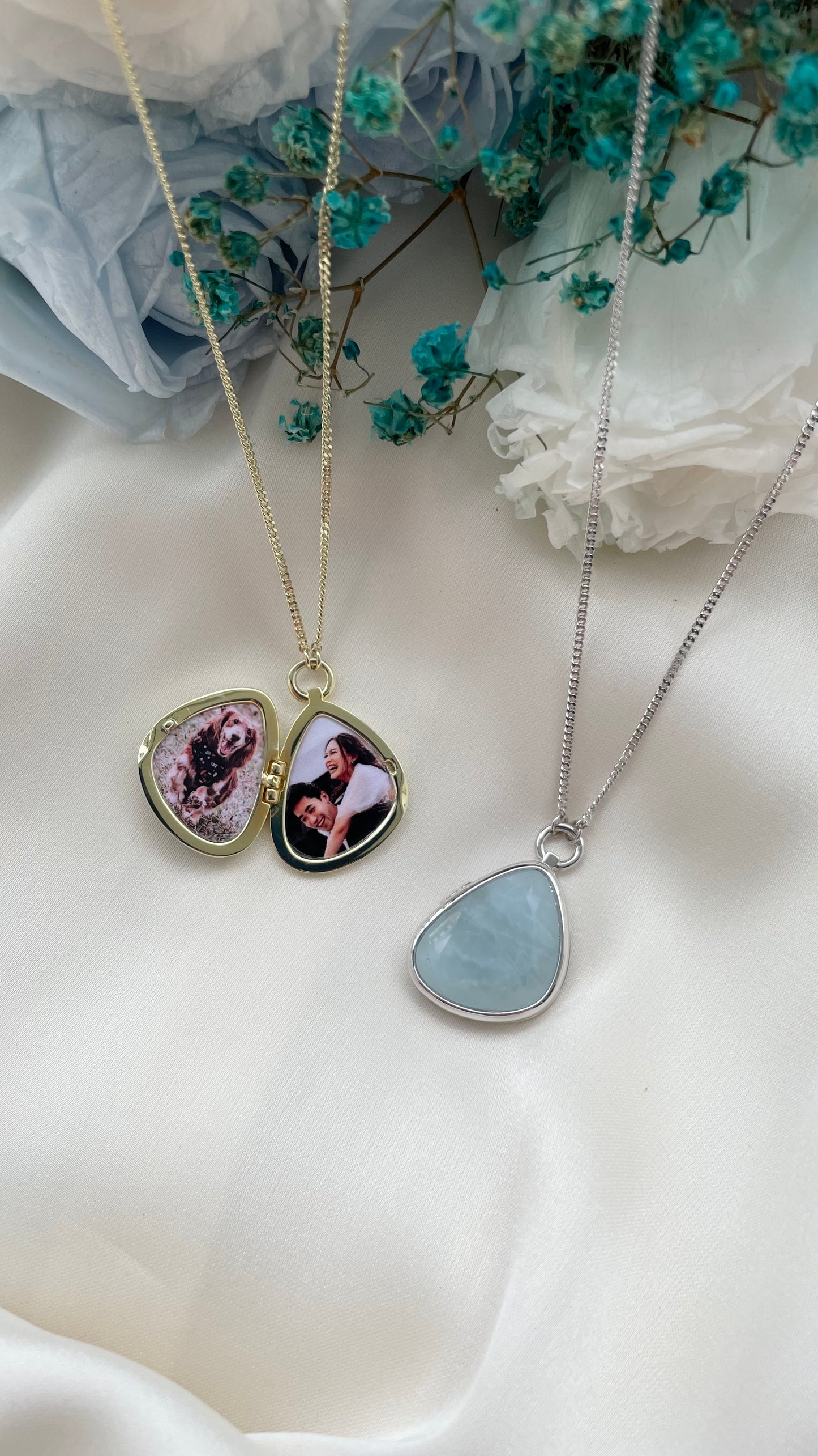 Aquamarine Statement Locket in Solid Gold 18K