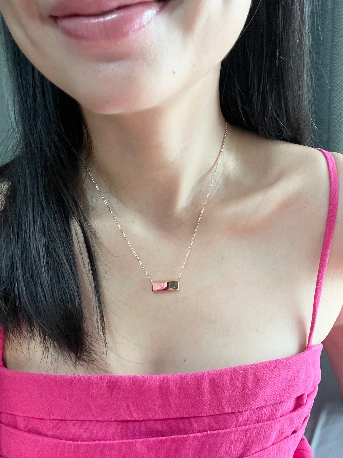 Bar Locket In Solid Gold 18K
