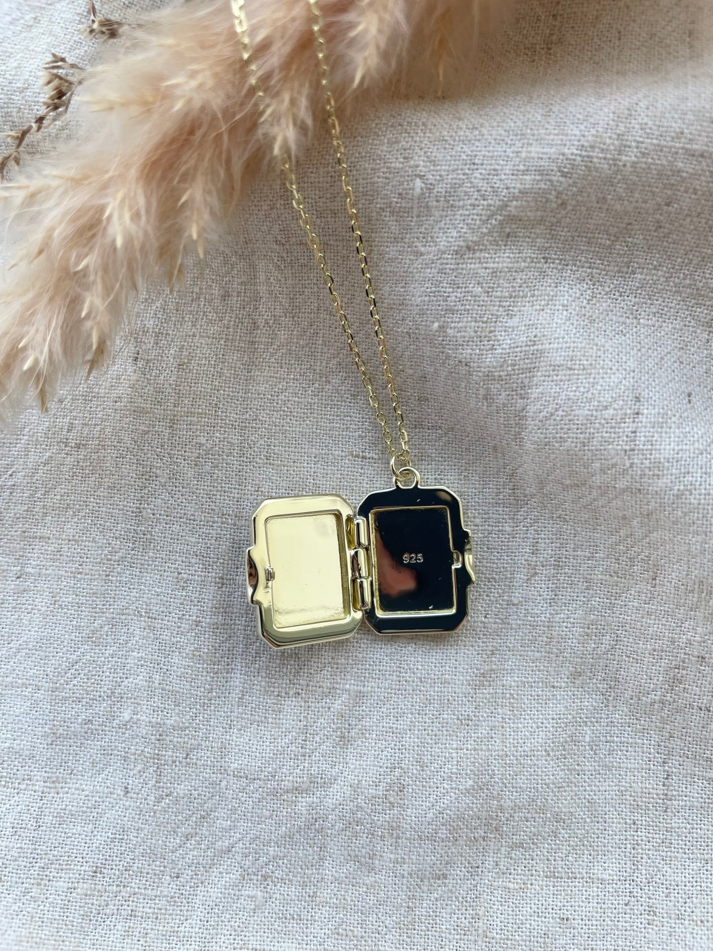 Green Aventurine Locket in Gold Vermeil