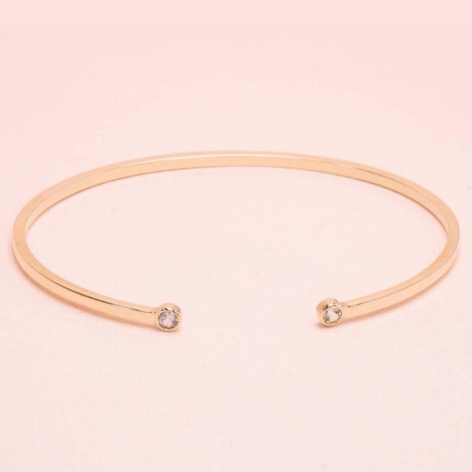 (Preorder) 18K Open Diamond Minimalist Bangle