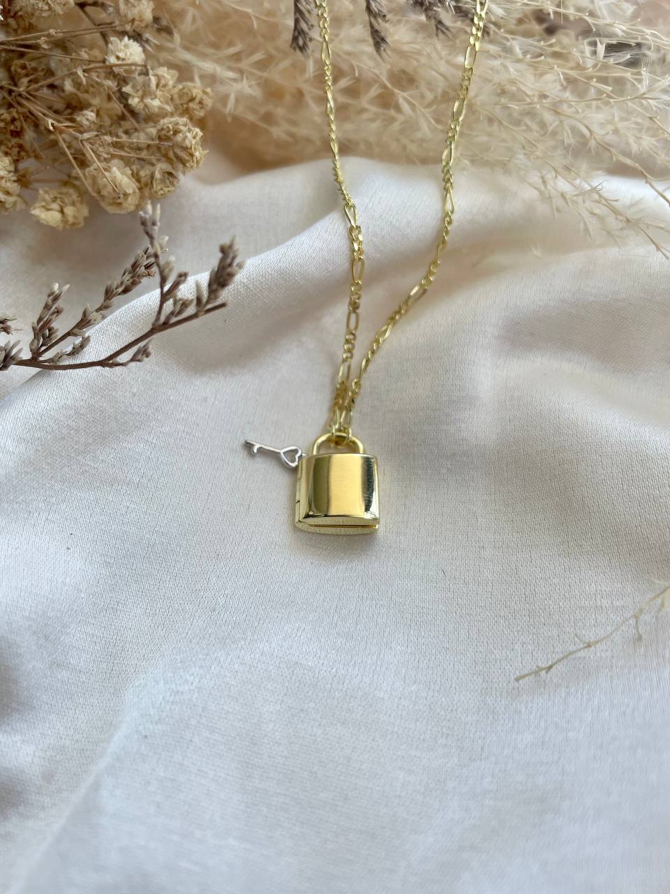 Classic Padlock Locket In Gold Vermeil