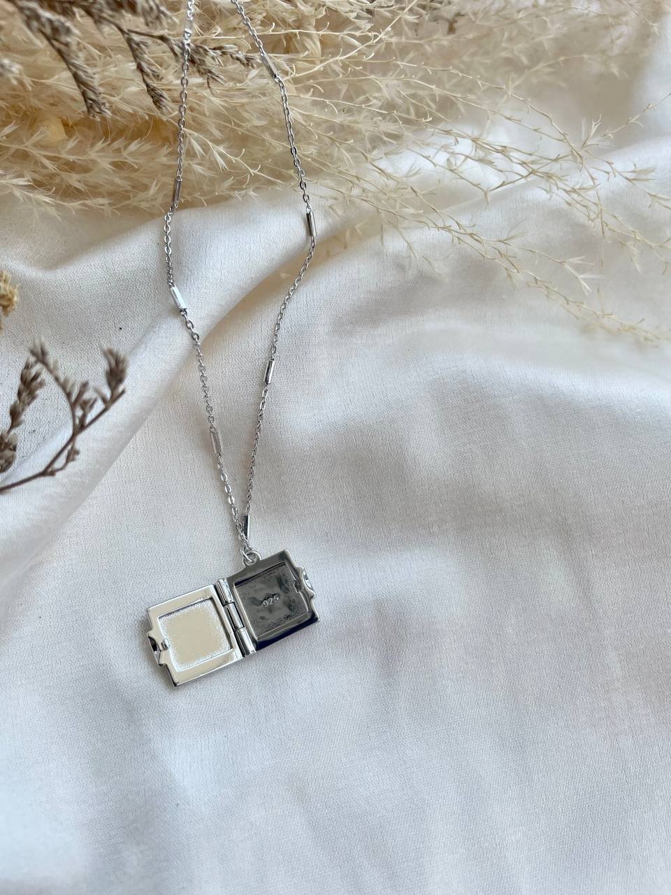 Square Locket In Sterling Silver