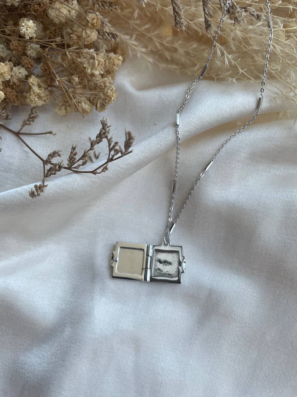 Square Locket In Sterling Silver