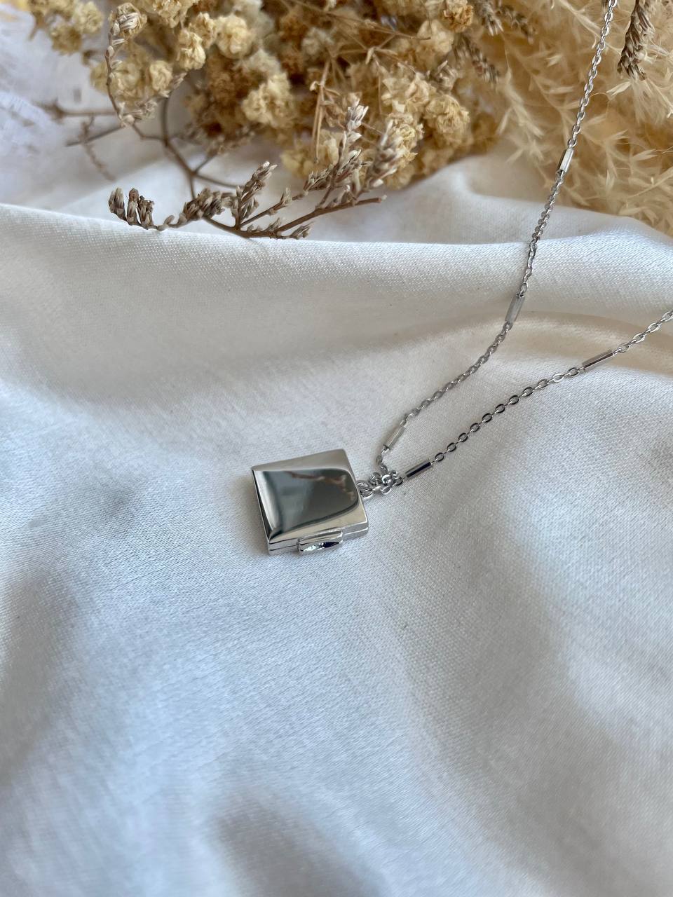 Square Locket In Sterling Silver