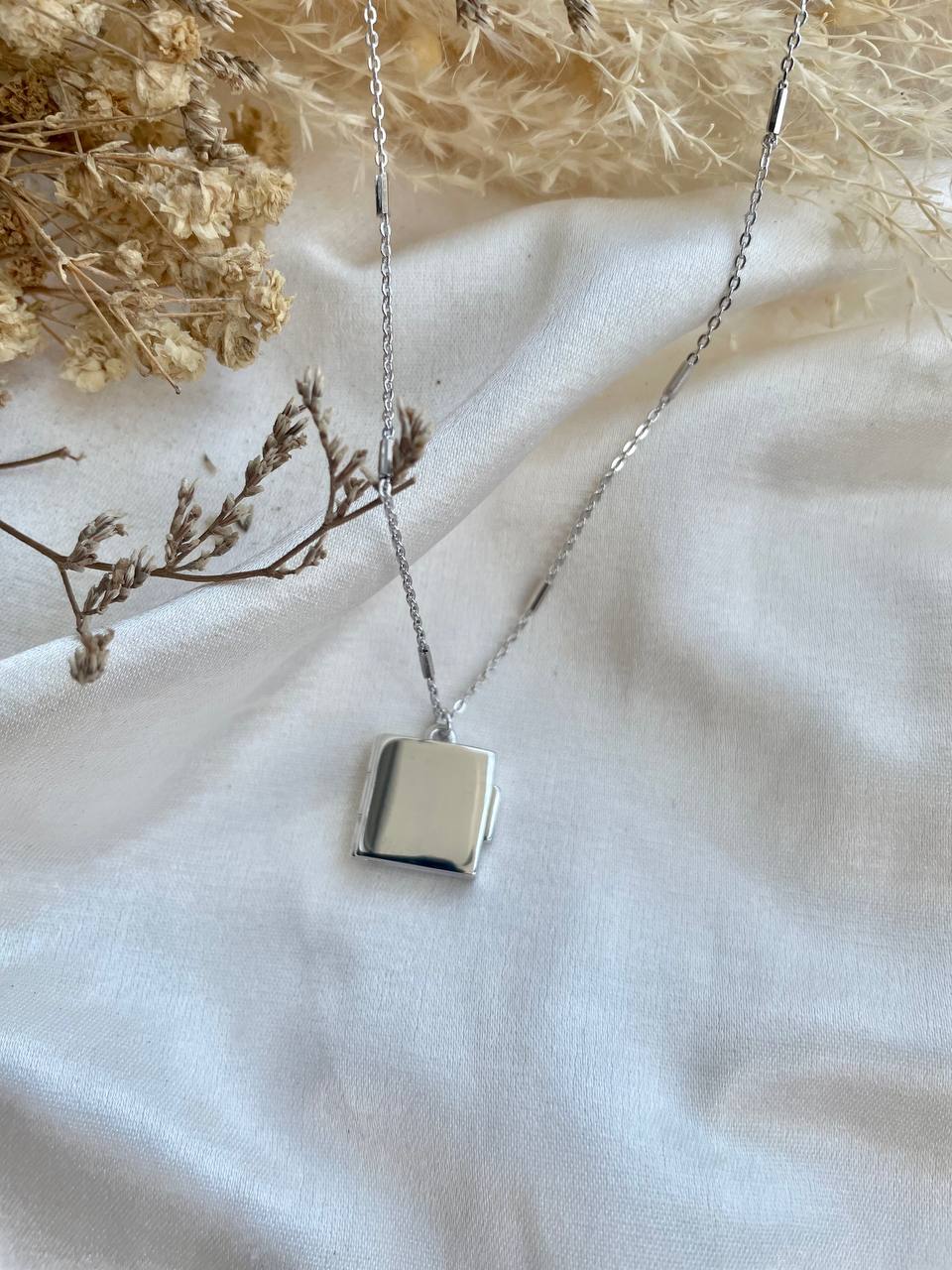 Square Locket In Sterling Silver