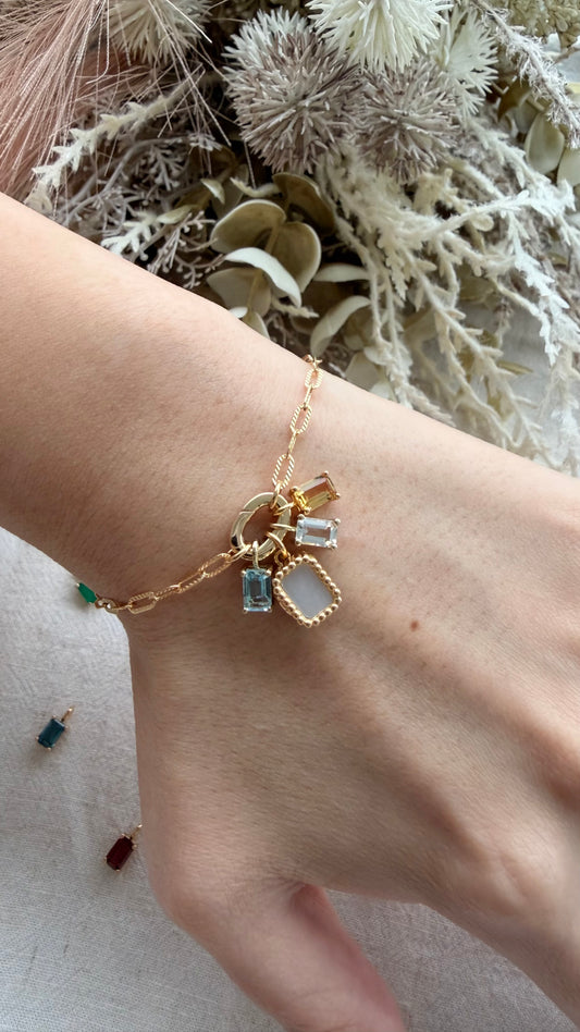 Paperclip Charm Locket Bracelet (Gold Vermeil)