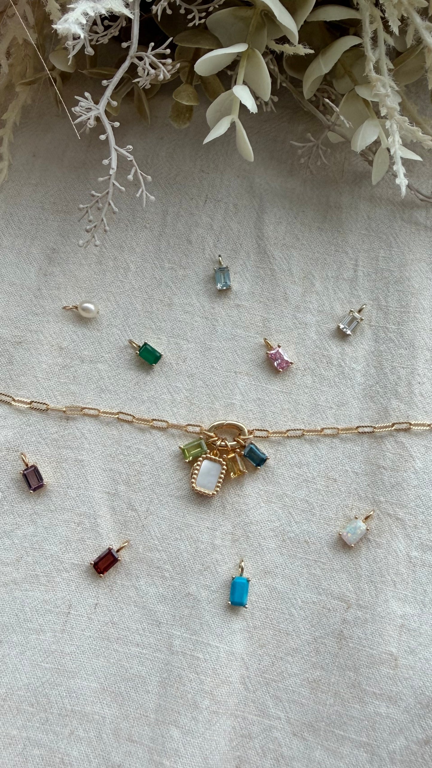 Paperclip Charm Locket Bracelet (Gold Vermeil)