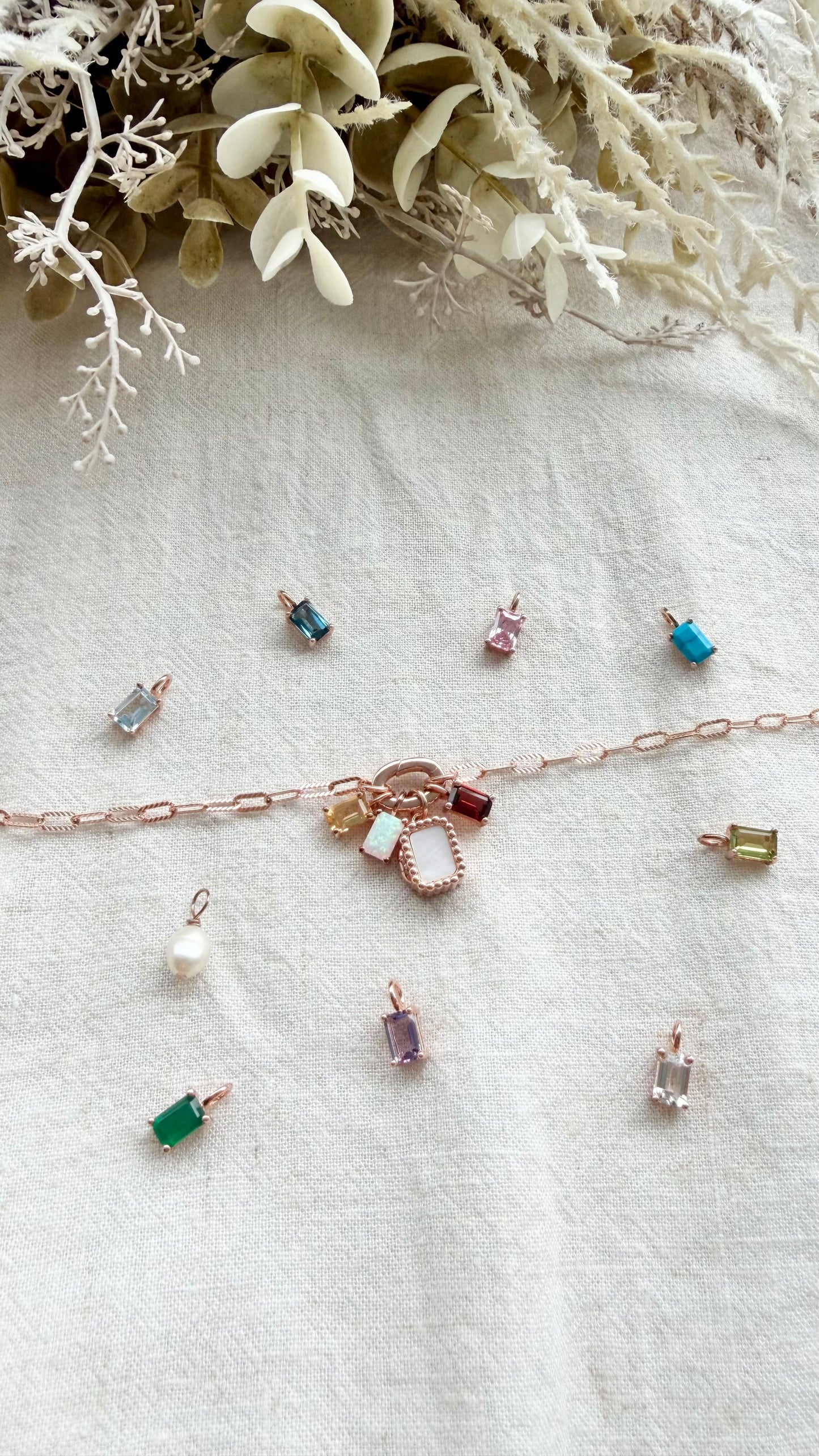 Paperclip Charm Locket Bracelet (Rose Gold Vermeil)