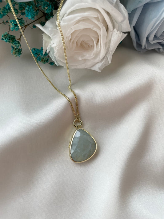 Aquamarine Statement Locket in Gold Vermeil