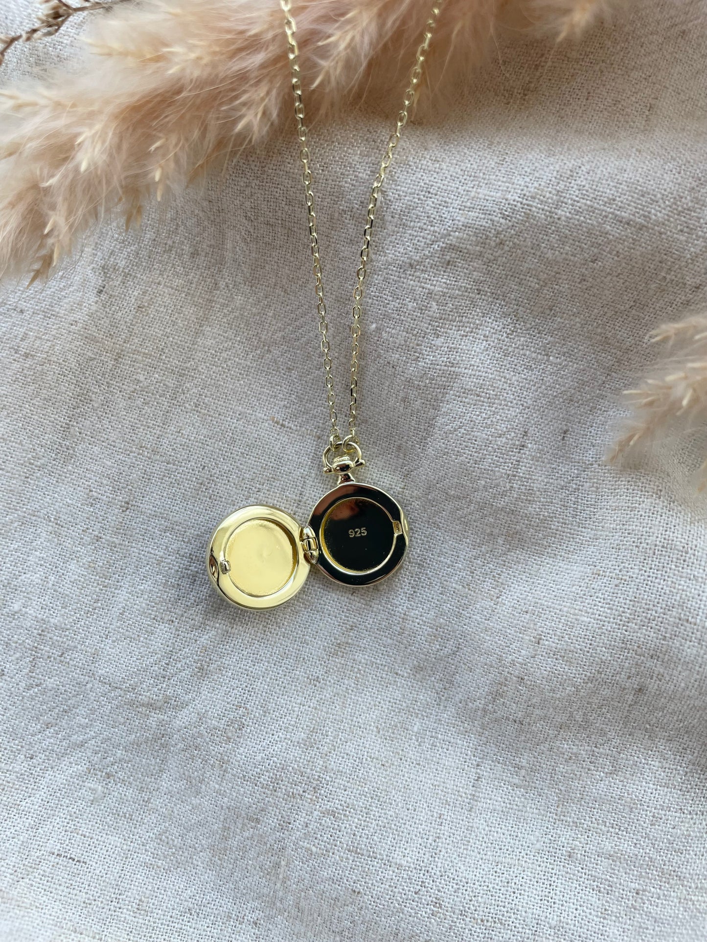 Tiger Eye Pocket Watch Locket in Gold Vermeil