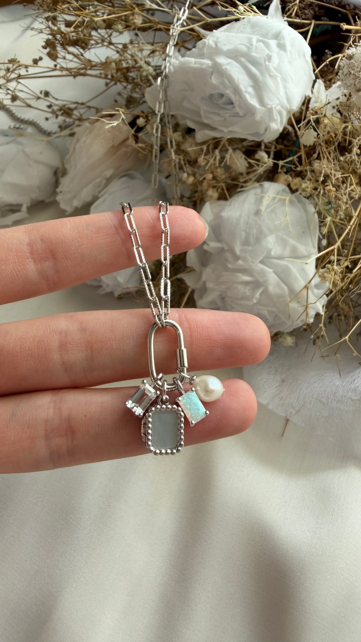 Charm Locket Necklace (Silver)