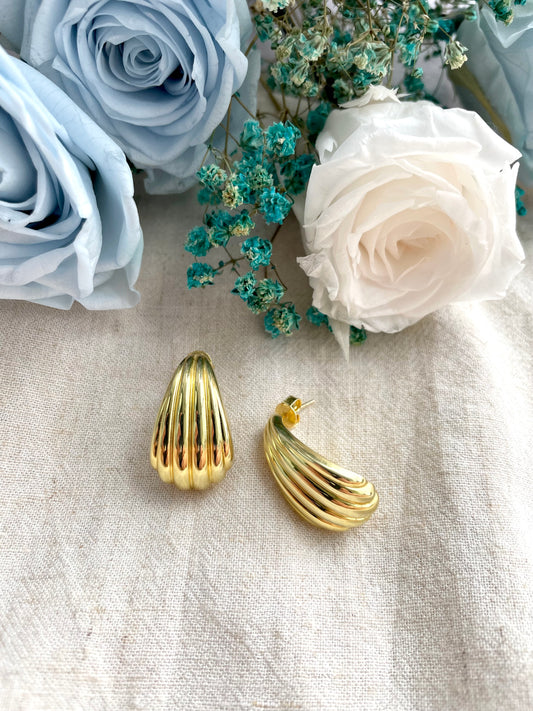 Curved Shell Earrings in Gold Vermeil