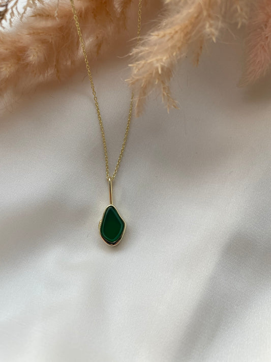 (PREORDER) Islet Locket in Gold Vermeil with Green Onyx