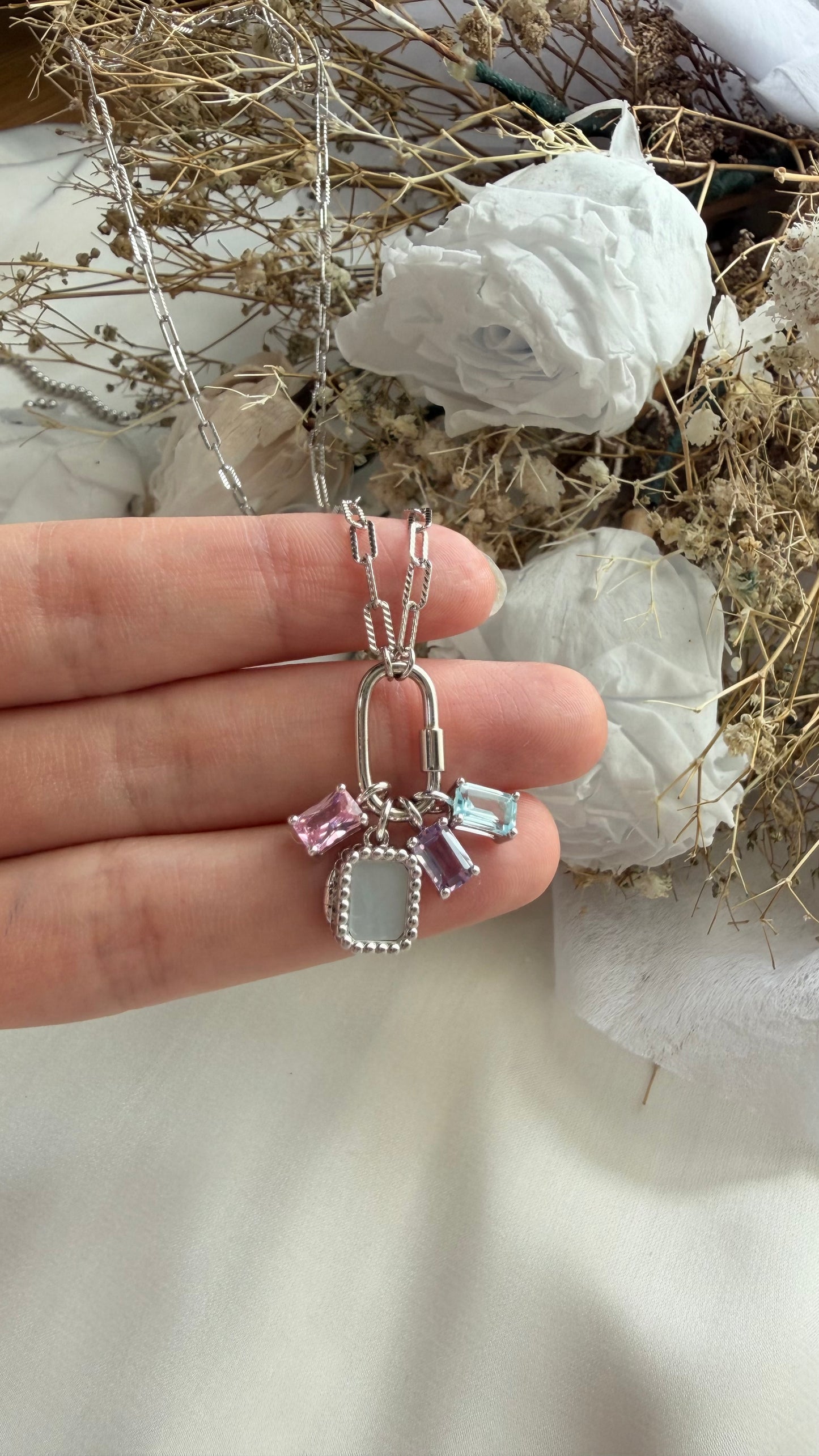 Charm Locket Necklace (Silver)