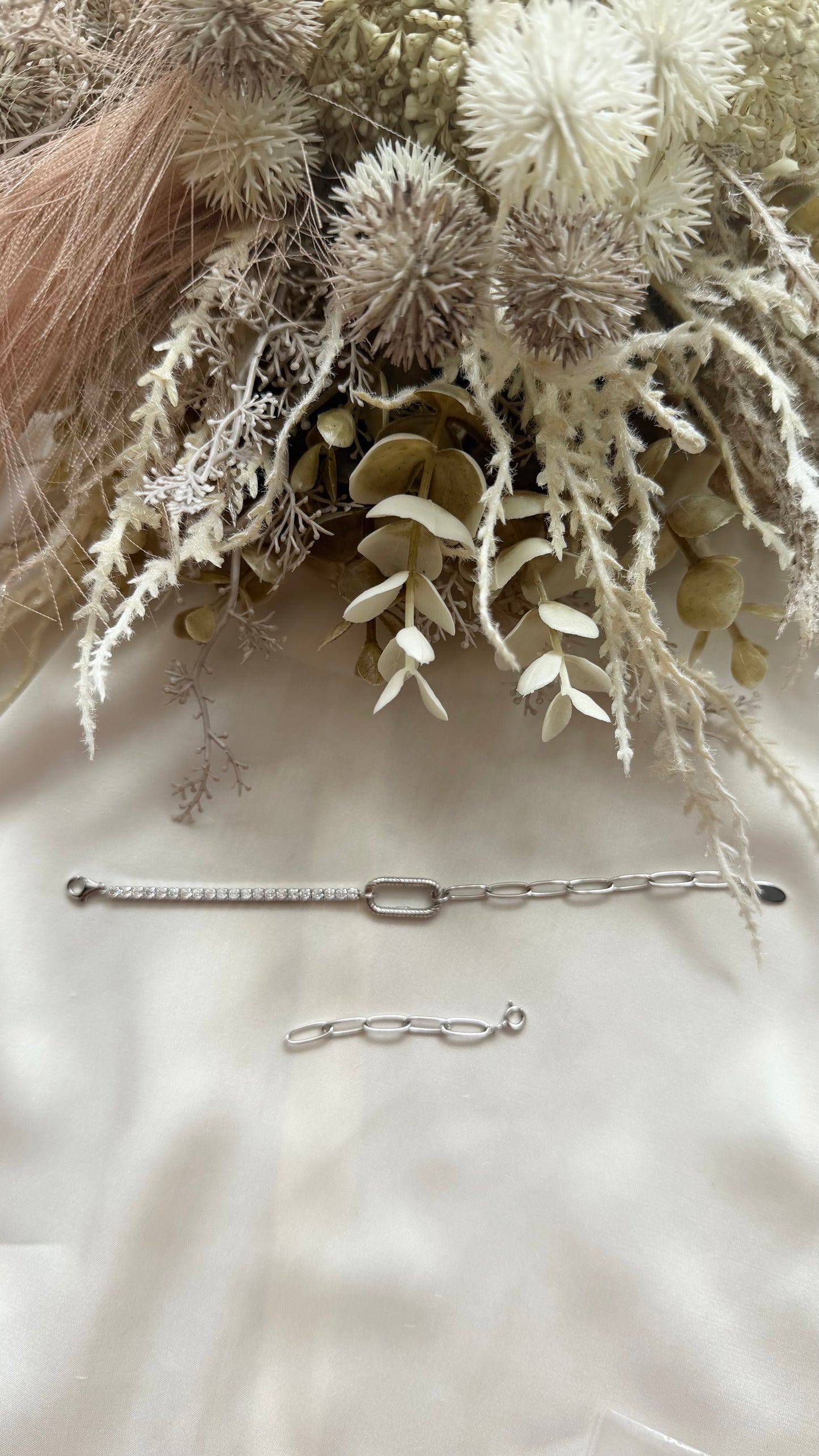 (Backorder) Tennis Paper Clip Charm Locket Bracelet (Chain Only - Silver)