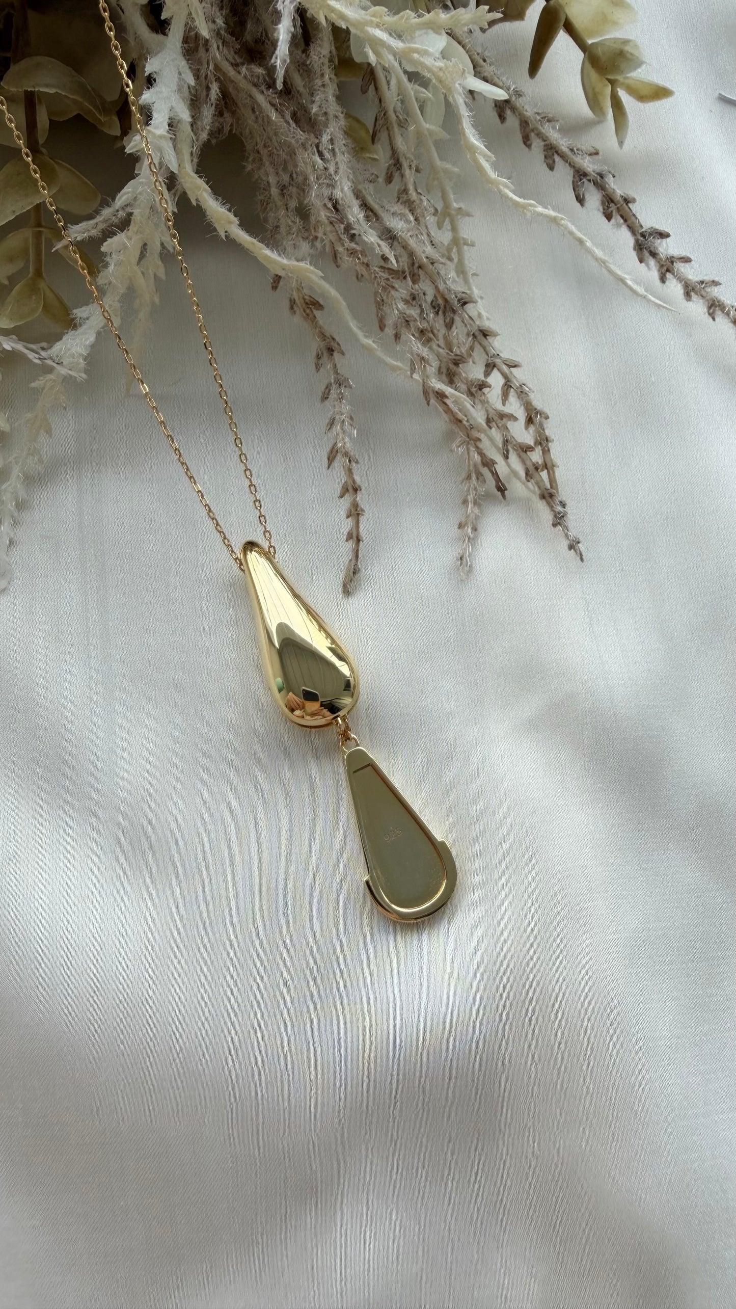 Sliding Teardrop Locket in Gold Vermeil