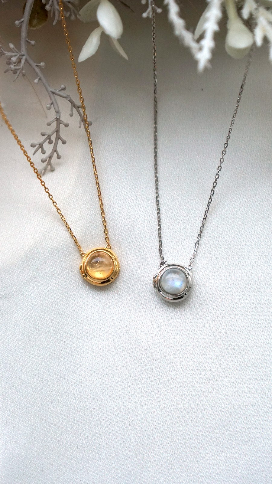 Blue Moonstone Circle Locket
