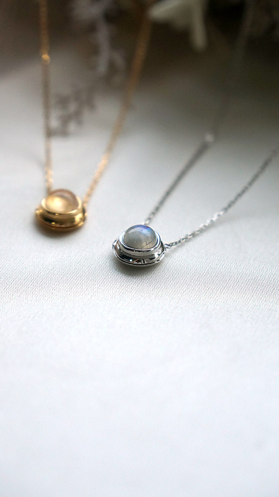 Blue Moonstone Circle Locket