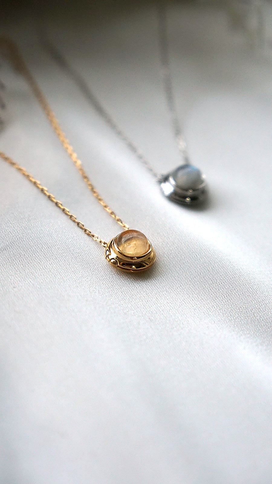 Blue Moonstone Circle Locket