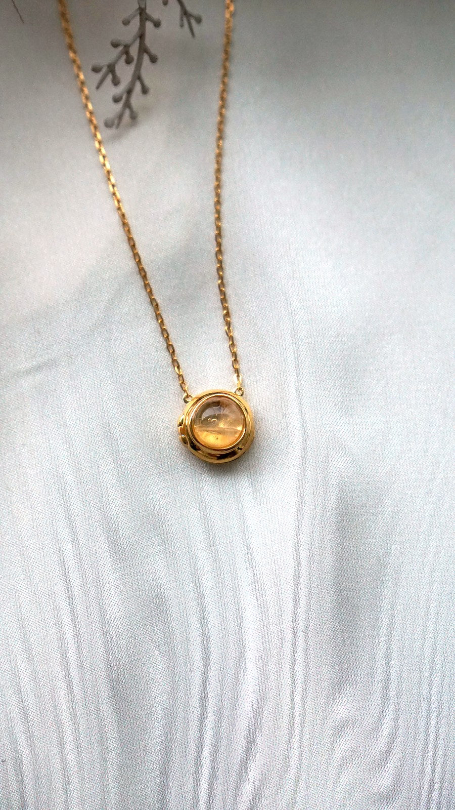 Blue Moonstone Circle Locket