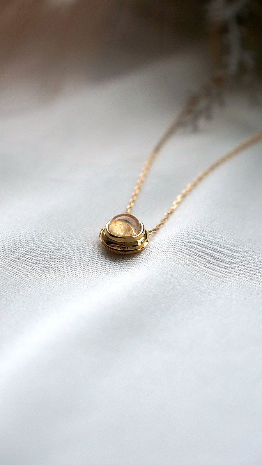 Blue Moonstone Circle Locket