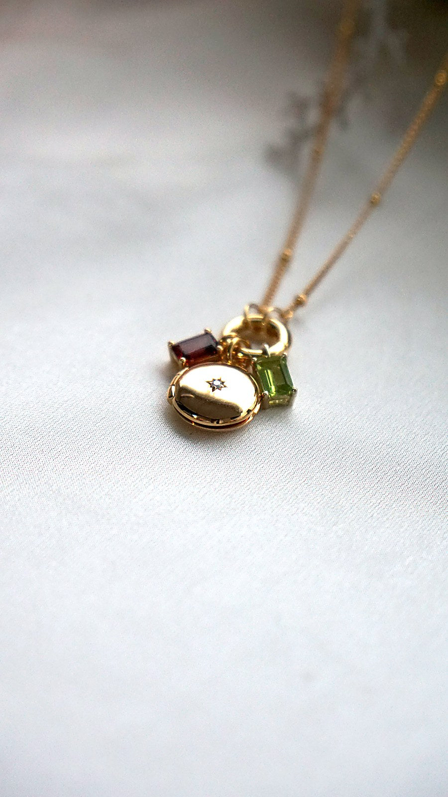 Circle Locket with Moissanite Charm