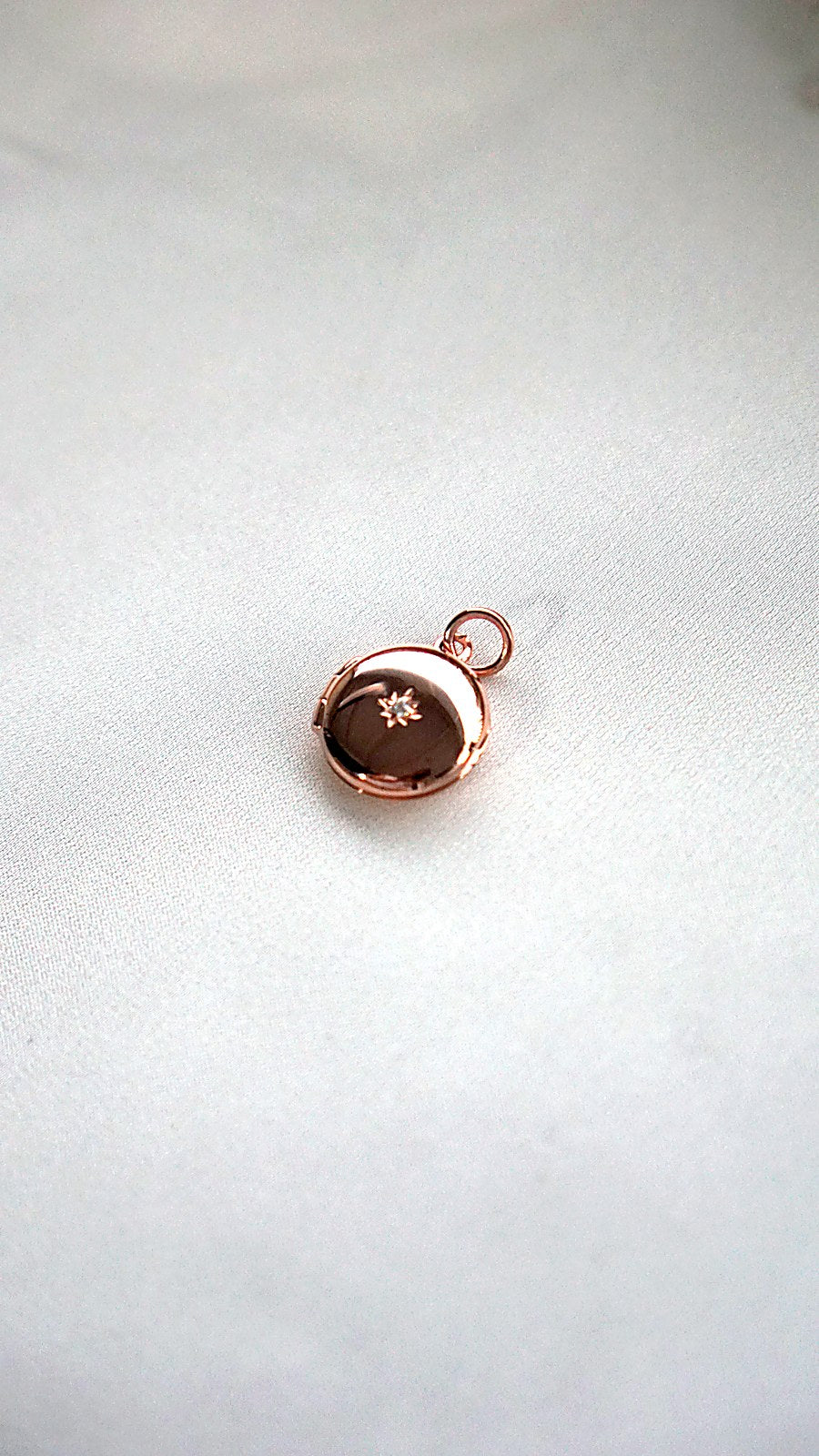 Circle Locket with Moissanite Charm