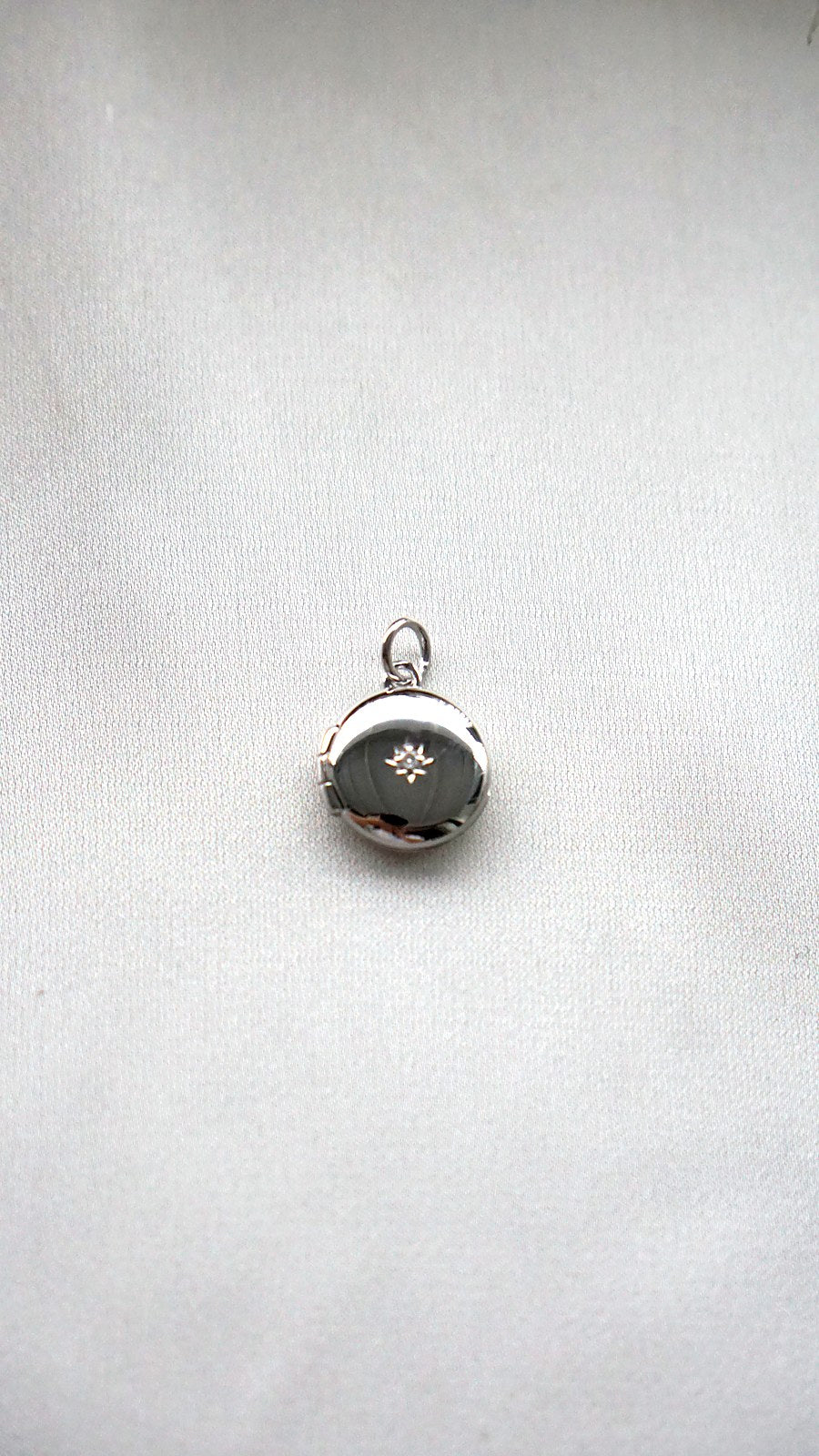 Circle Locket with Moissanite Charm