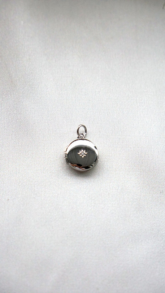 Circle Locket with Moissanite Charm