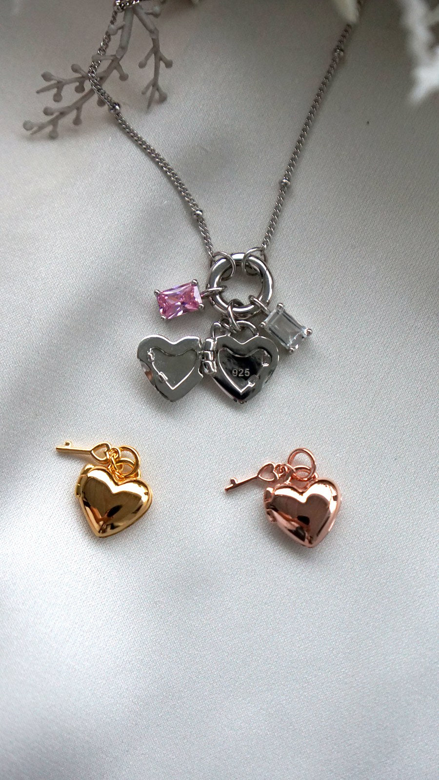 Mini Heart Padlock Locket Charm
