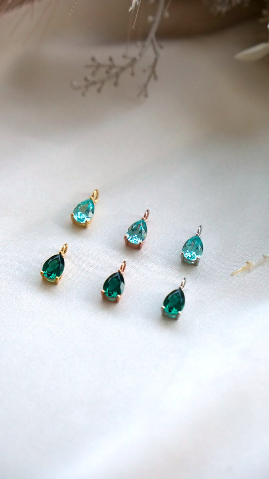 Pear cut labgrown gemstones charms
