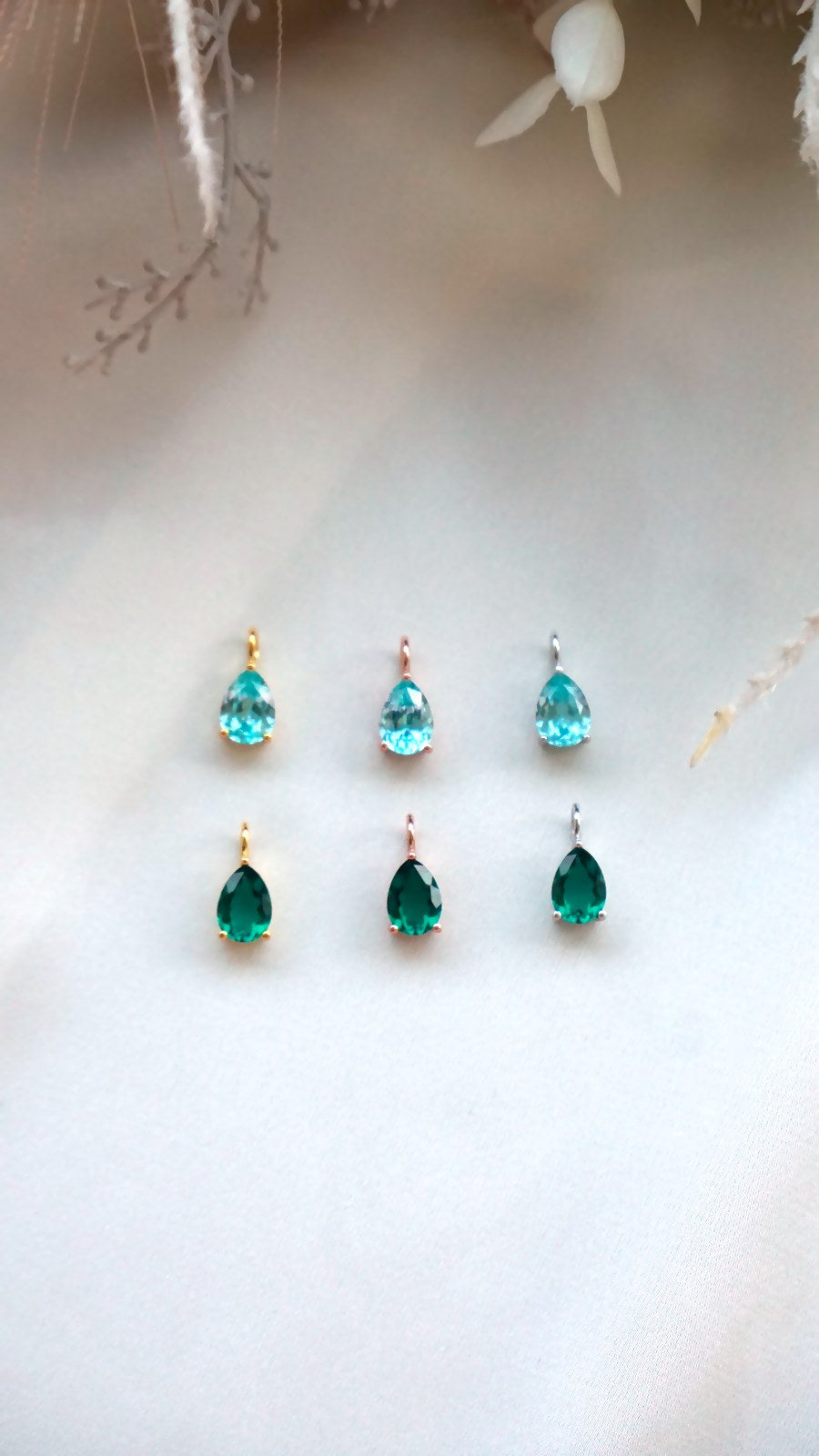 Pear cut labgrown gemstones charms