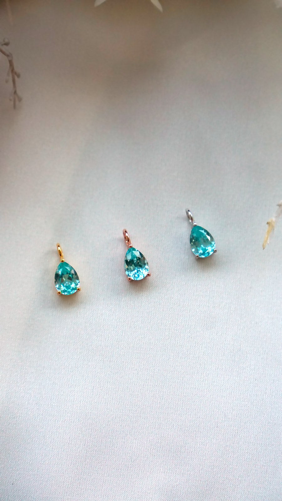Pear cut labgrown gemstones charms