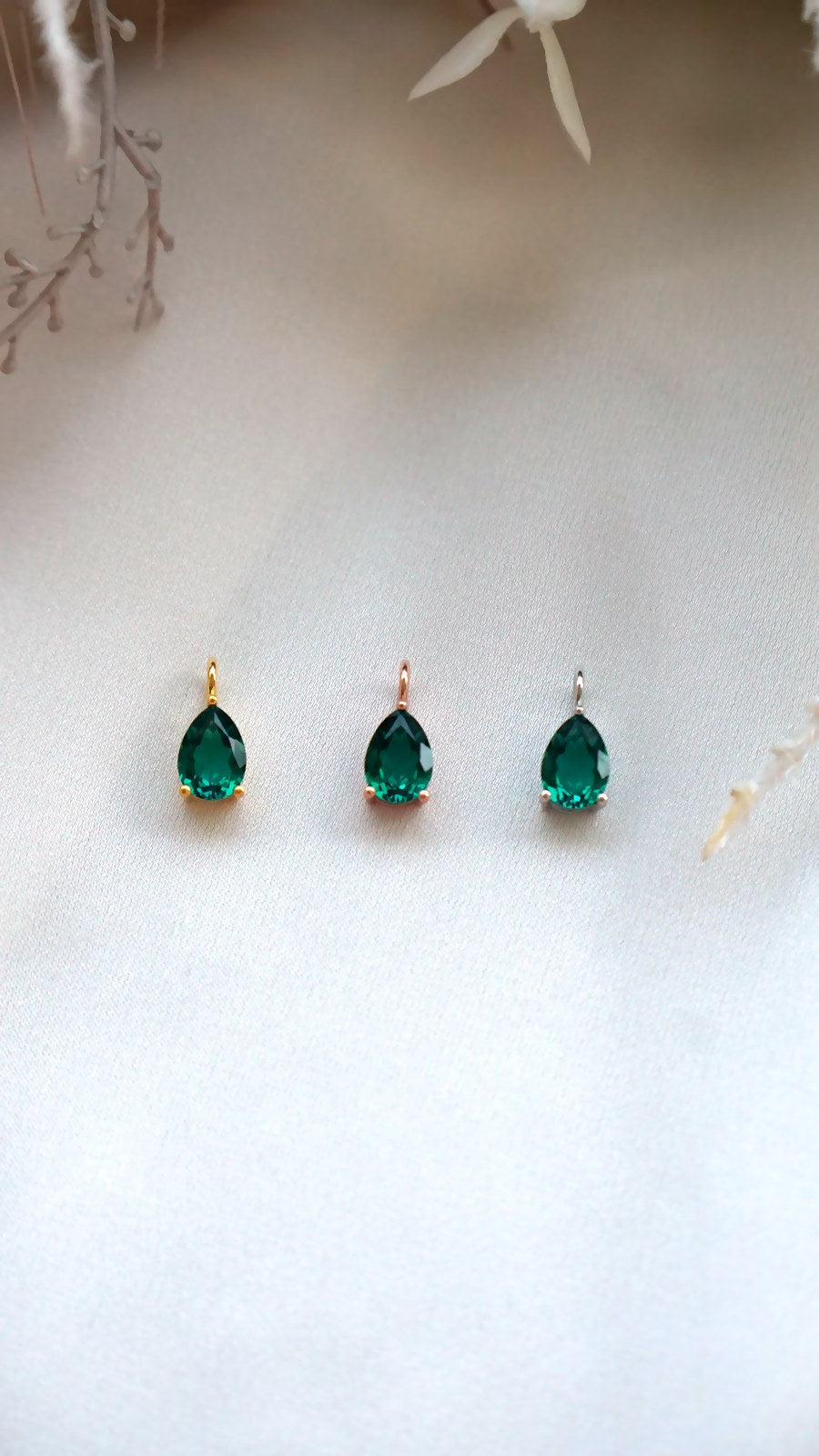Pear cut labgrown gemstones charms