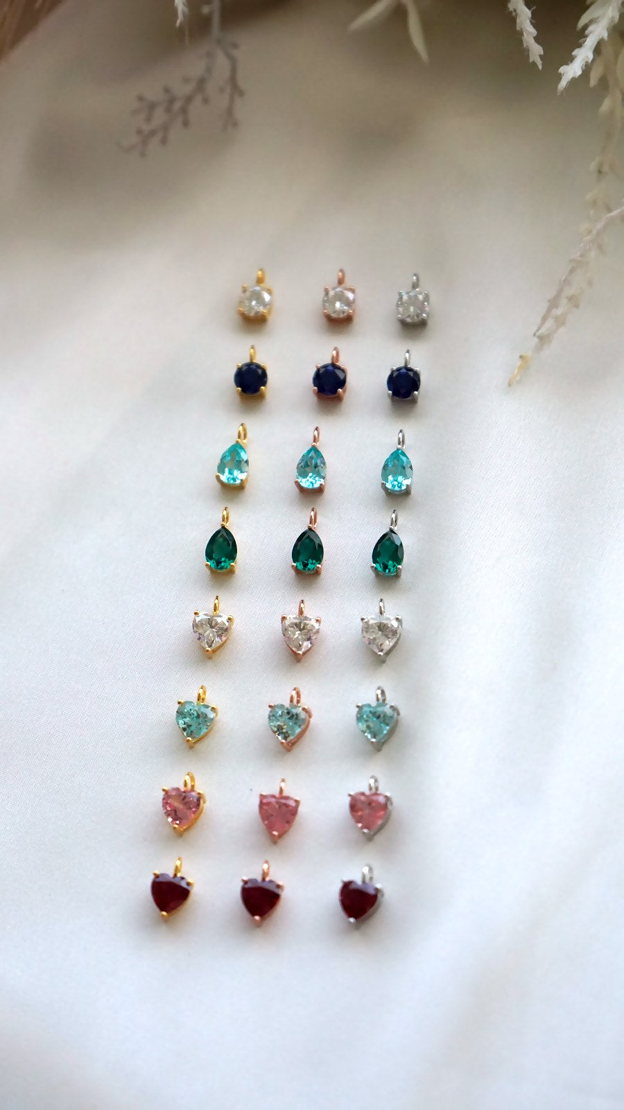 Round Cut Labgrown Gemstone Charm