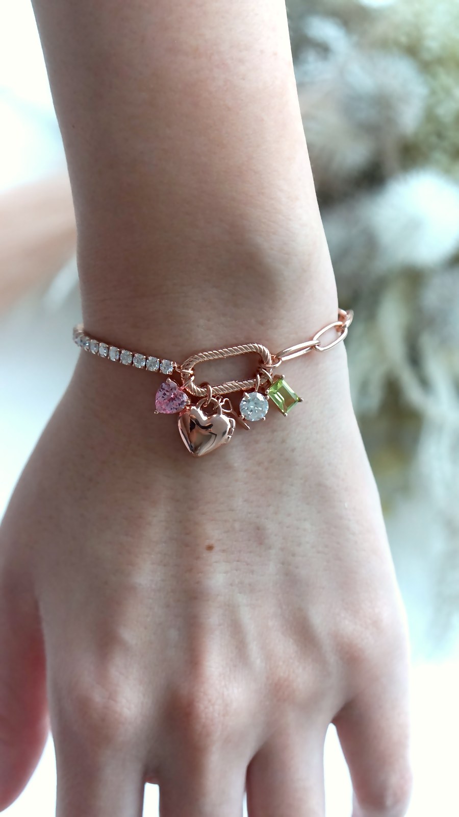 Tennis Paper Clip Charm Bracelet Chain