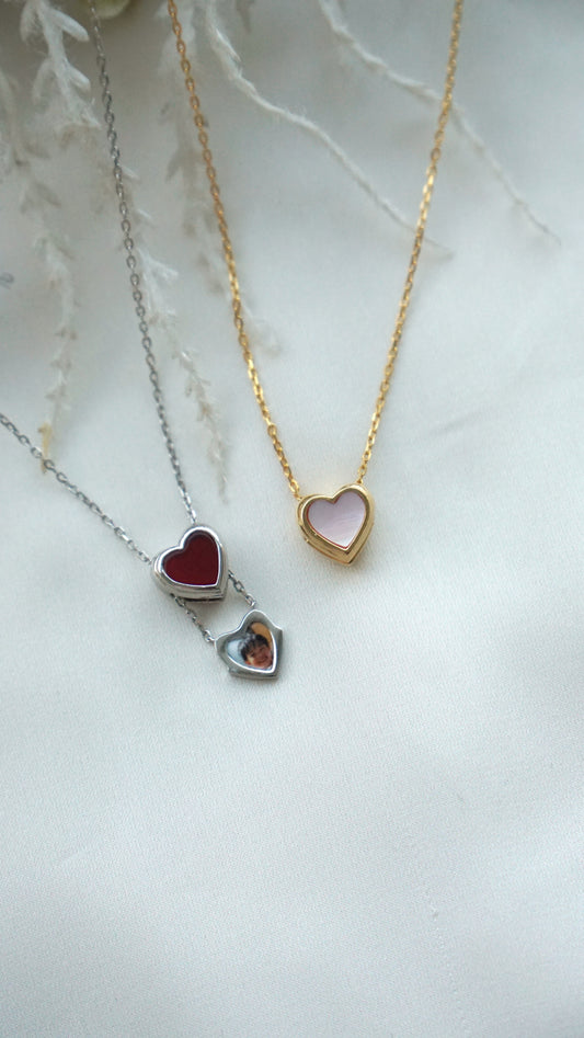 Reversible Sliding Heart Locket
