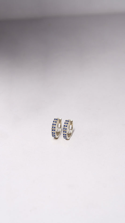 18K Dark Blue Sapphire Earrings