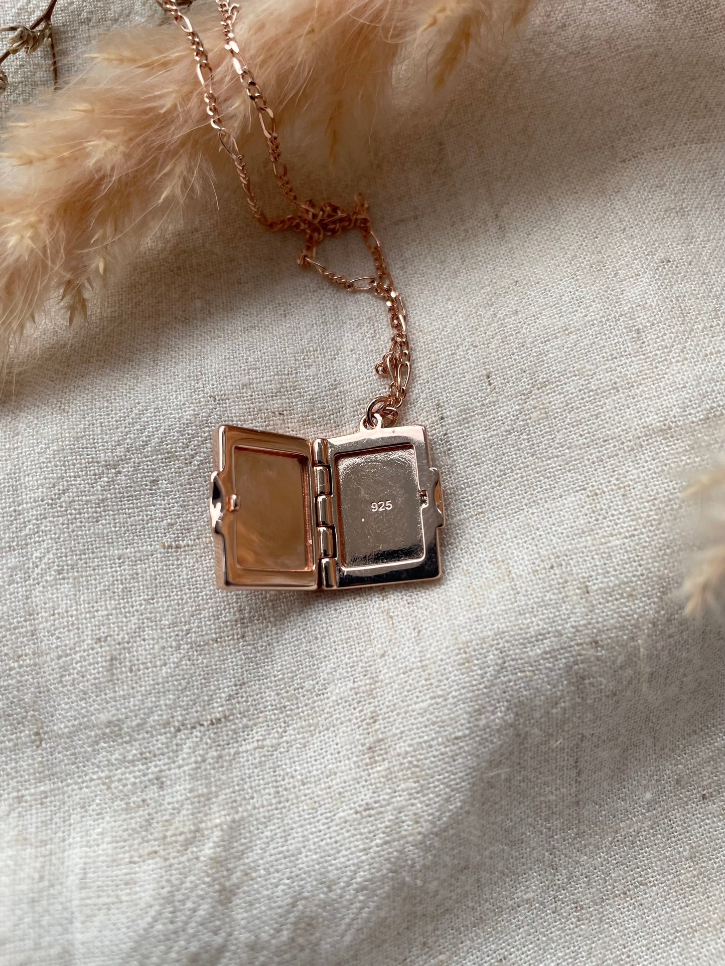 Mother Of Pearl Locket in Rose Gold Vermeil