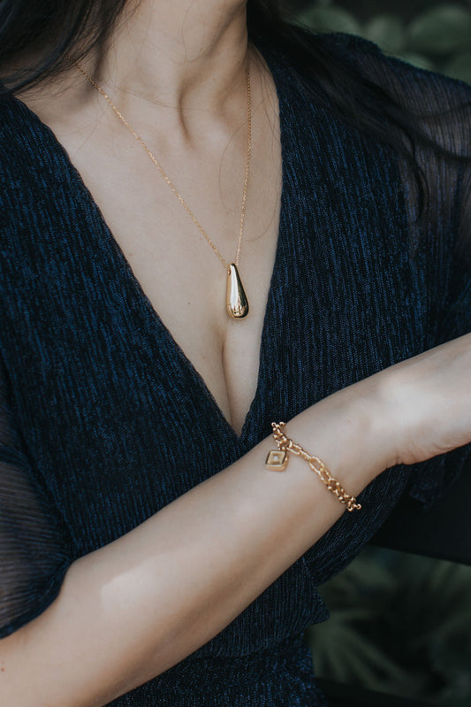 Sliding Teardrop Locket in Gold Vermeil