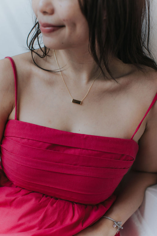 Bar Locket In Gold Vermeil