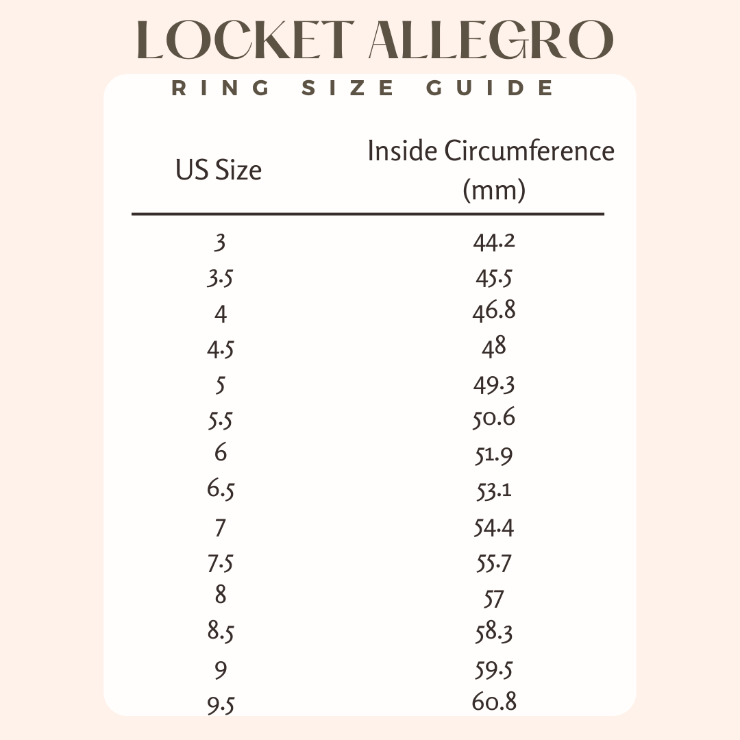 Locket Size Ranges (Instock) 18K Chic Diamond Ring – Locket Allegro