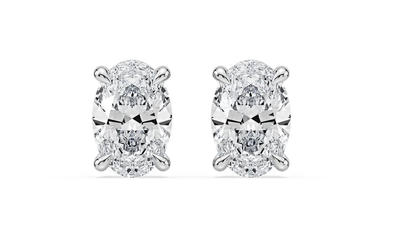 Oval Cut Brillant Labgrown Ear Studs
